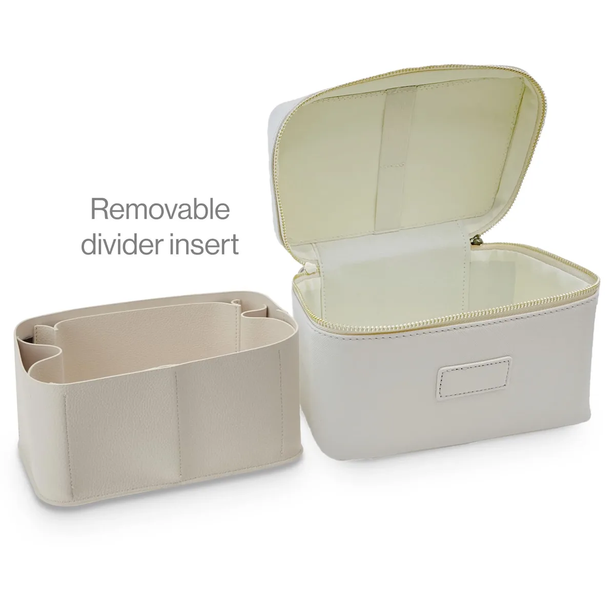 trousse de toilette de voyage personnalisable en cuir saffiano pour femme, sac de rangement portable suspendu pour maquillage et cosmétiques