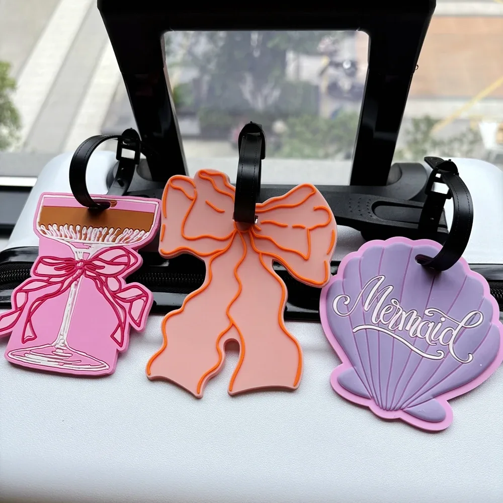 1 pièce étiquette de bagage style coquille avec pendentif, anti-perte, pour sac, avec espace d'écriture pour les informations, accessoire anti-perte