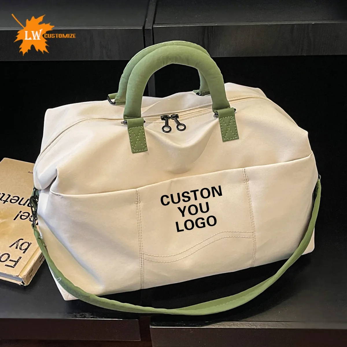 Sac de sport en toile personnalisé avec logo, sac à bandoulière pour femme, sac de yoga, sac de voyage, nom personnalisé imprimé