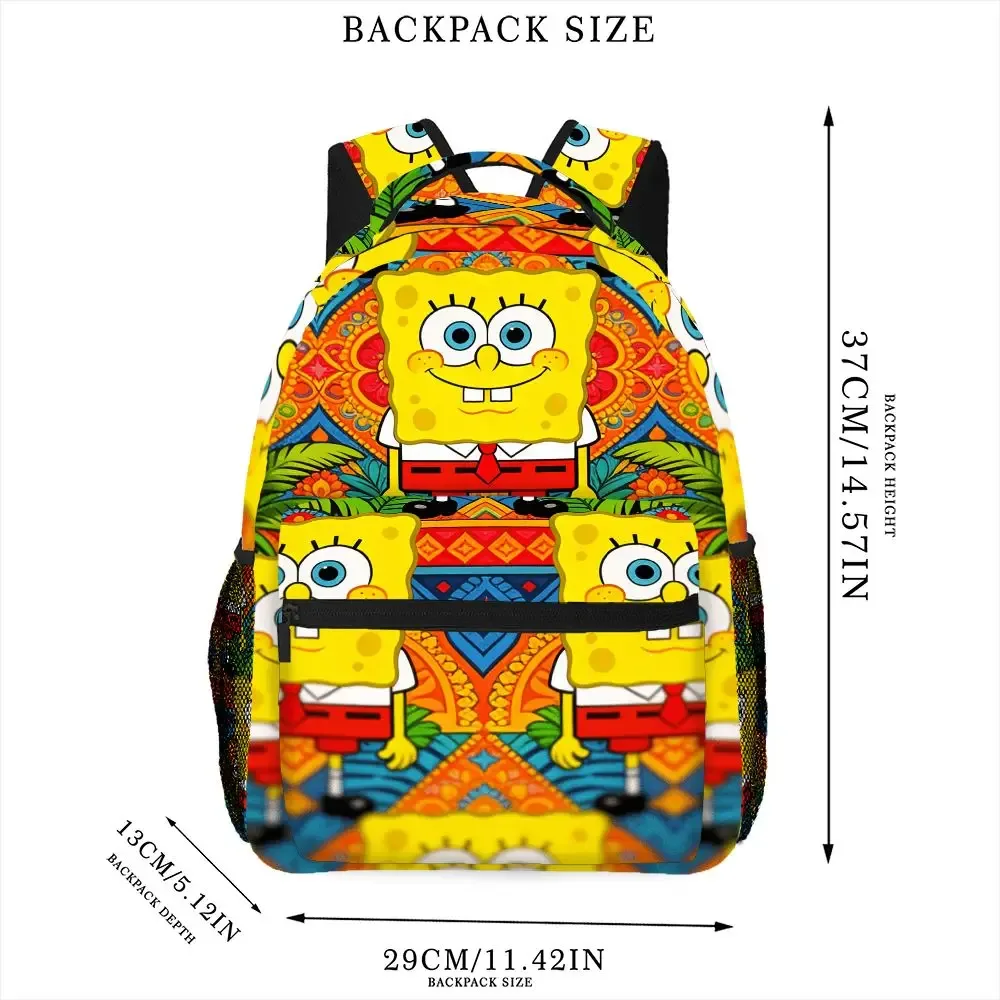 sac à dos bob l'éponge, sac d'école de dessin animé, sac à dos de voyage léger pour garçons et filles
