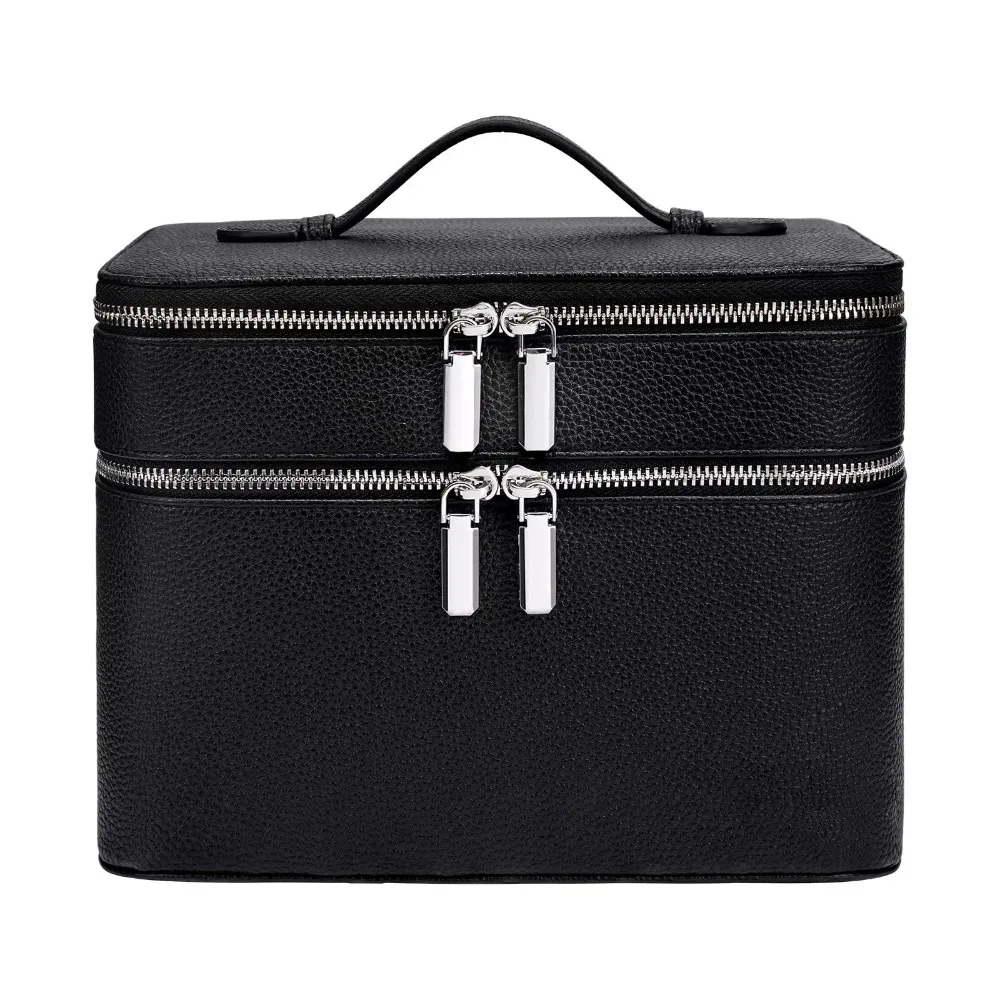 sac à cosmétiques en matériau pu, imperméable, motif esthétique, sac de voyage, grande capacité, rangement pour articles de toilette, organisation des cosmétiques