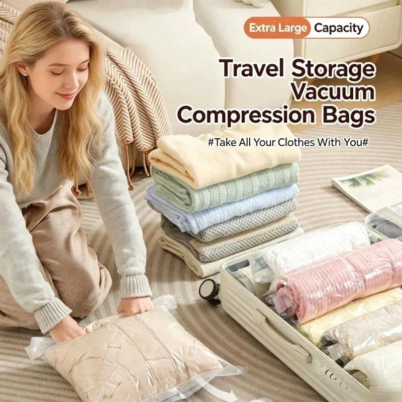 sacs de rangement de voyage compressibles pour économiser de l'espace, accessoires de voyage, sac de compressi