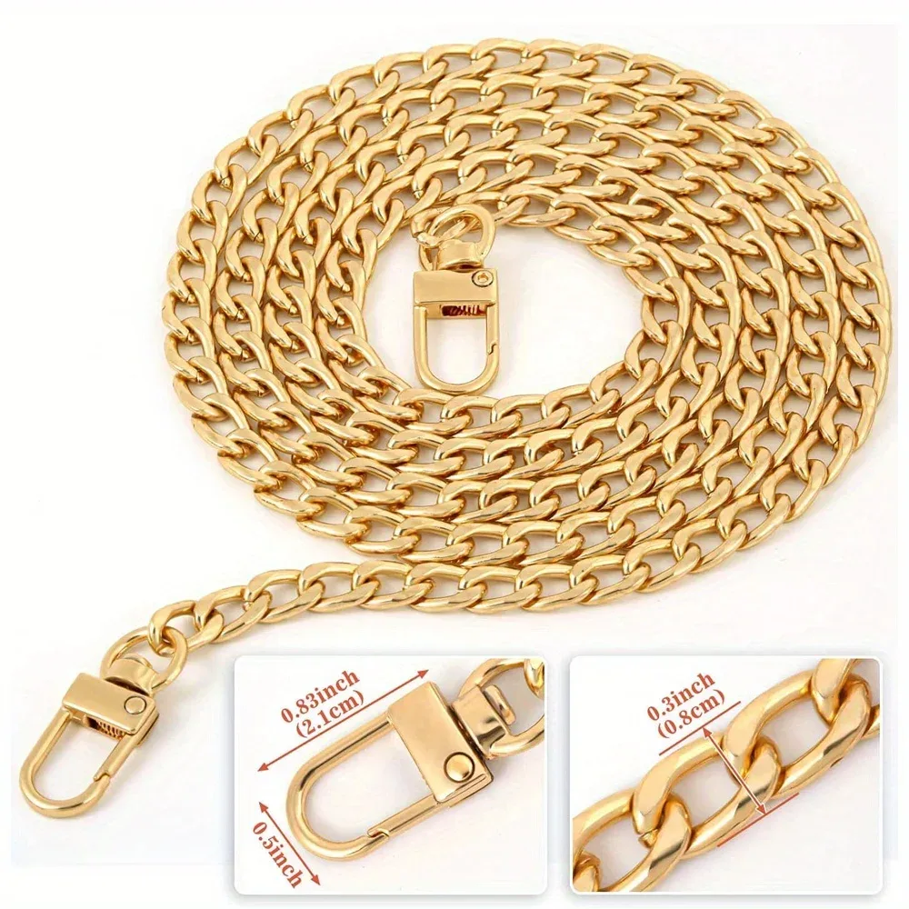 40-140cm sac à main chaîne sangle plate chaîne sangle sac à main chaînes pour portefeuille sacoche fourre-tout sacs sac à bandoulière chaîne sangle de remplacement