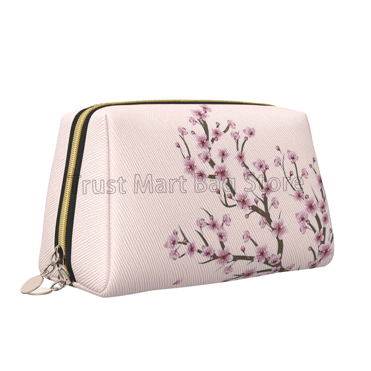 trousse de toilette en cuir sans fleurs pour femme, sacs cosmétiques de voyage, stockage de maquillage en poudre, étanche avec fermeture éclair, cadeau japonais sakura