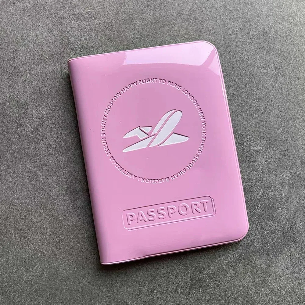 Porte-passeport en PVC pour femme, design 3D rose, étanche, accessoires de voyage, avion