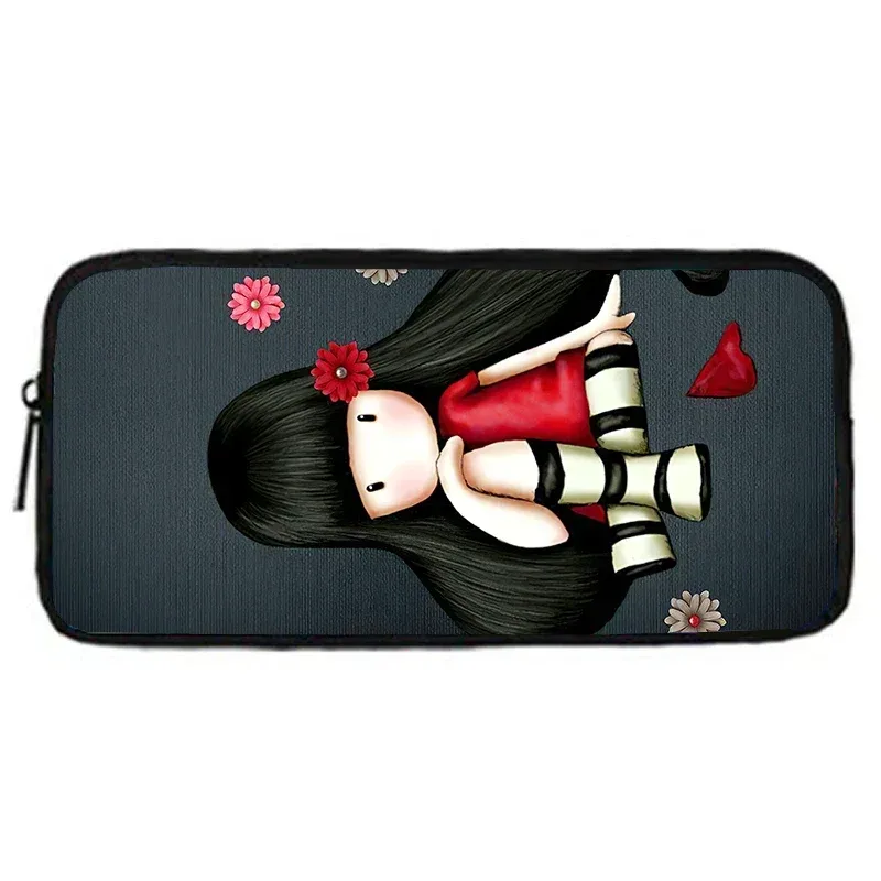 gorjuss santoro sacs à crayons pour enfant, sacs à crayons d'école pour enfants cerveau de dessin animé pour filles, grande et simple trousse à crayons pour enfants