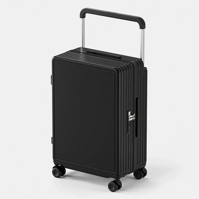 valise de voyage 20/24/26 pouces, valise à roulettes large, valise cabine avec fermeture éclair à code et porte-gobelet