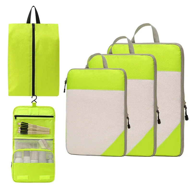 sac de rangement de voyage pour placard, bagages de voyage pour vêtements, chaussures, articles de toilette, cosmétiques, cubes d'emballage anti-poussière, sac de compression