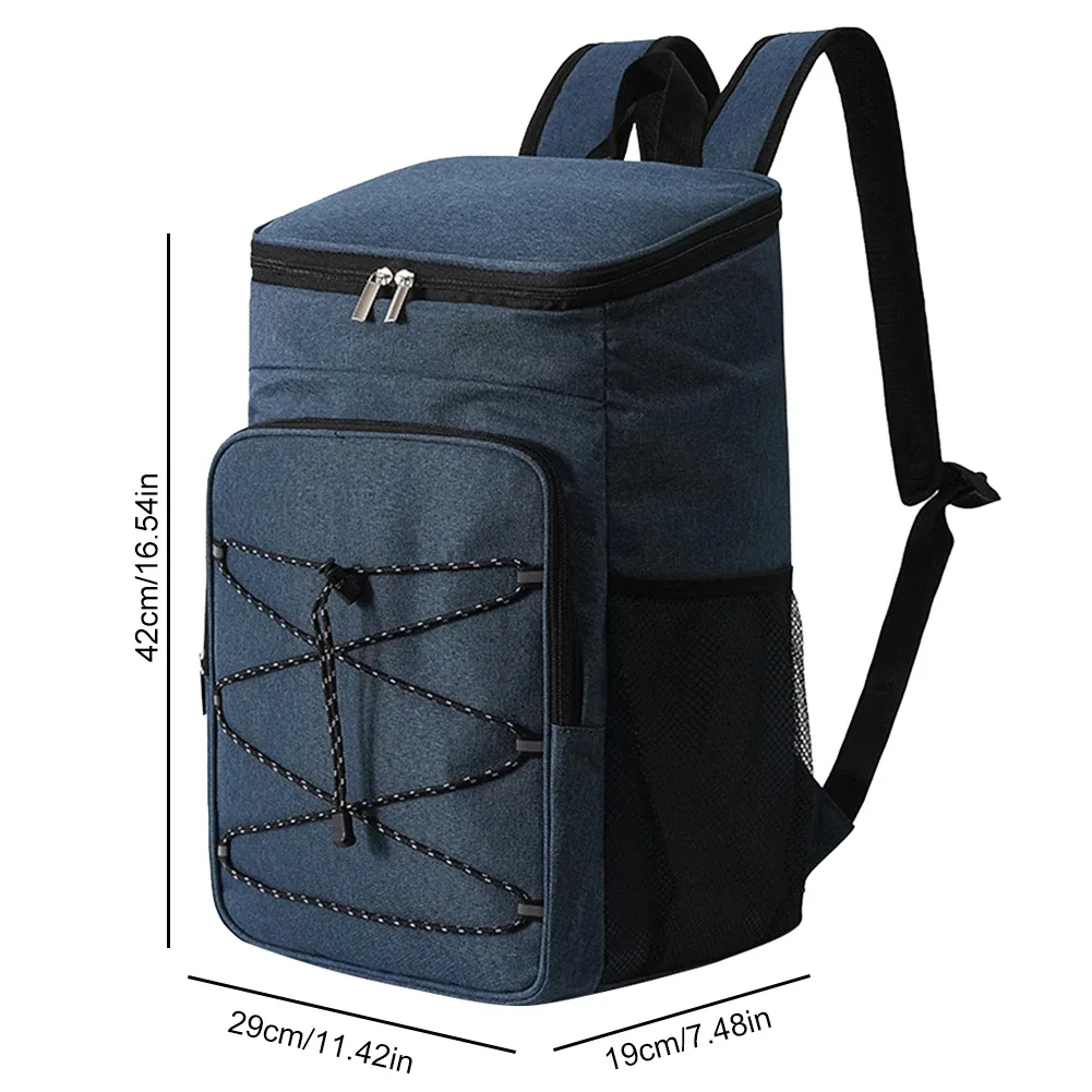 grand sac à dos isotherme pour pique-nique, sac isotherme thermique, sac à bière de plage, sac à fermeture éclair, sacs à bento à clics de camping, 24l