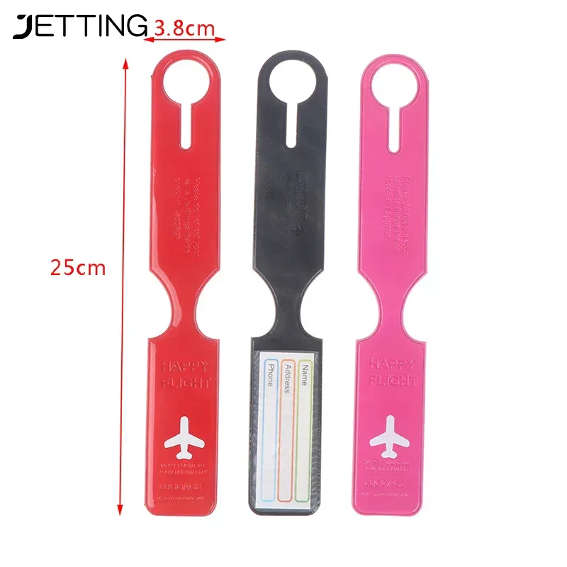 étiquettes de bagage mignonnes en pvc pour valise, avec identification de nom et adresse, accessoires pour avion