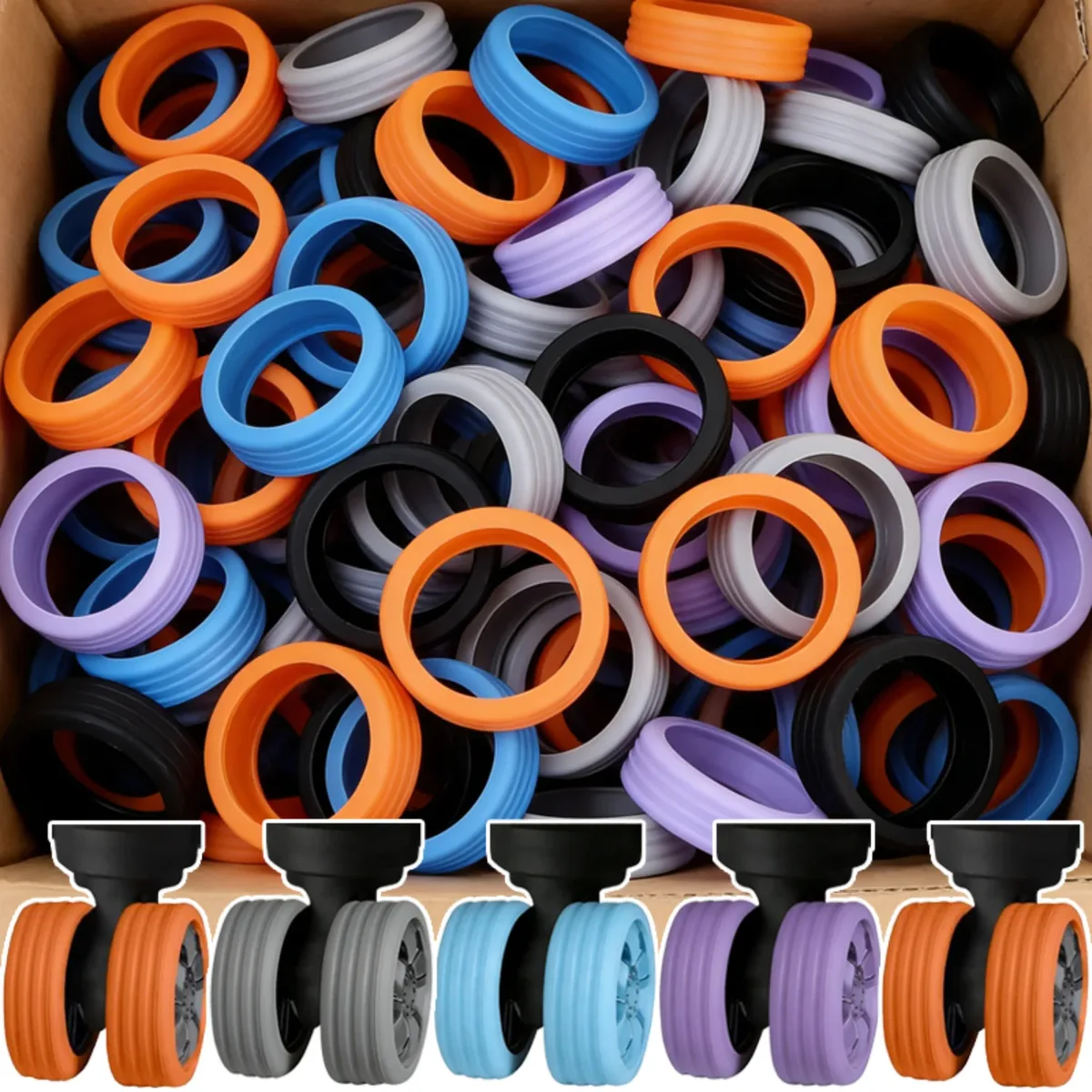 4-32 pièces housses de roues de valise en silicone, protecteurs de roues résistants à l'usure, manchons silenc