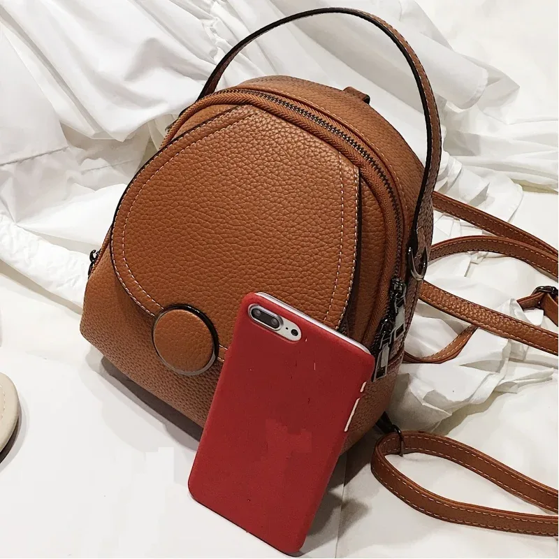 mini sac à dos à rabat, sac à dôme bandoulière convertible décontracté, sac à dos à poignée supérieure en simili cuir (7,87*9,06*3,15) pouces