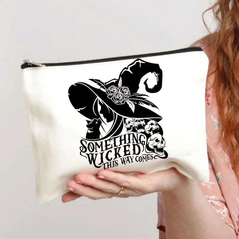 sac de rangement pour cosmétiques avec impression de sorcière amusante, sac de maquillage, sac à la mode pour femmes, trousse à maquillage multifonction, étuis à crayons