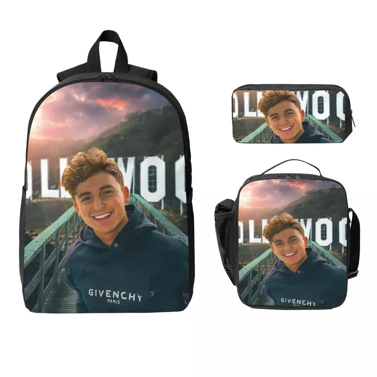 caylus sac à dos étudiant garçons filles bookbag sac d'école ordinateur sacs à bandoulière 3ps sac à déjeuner isolé trousse à crayons