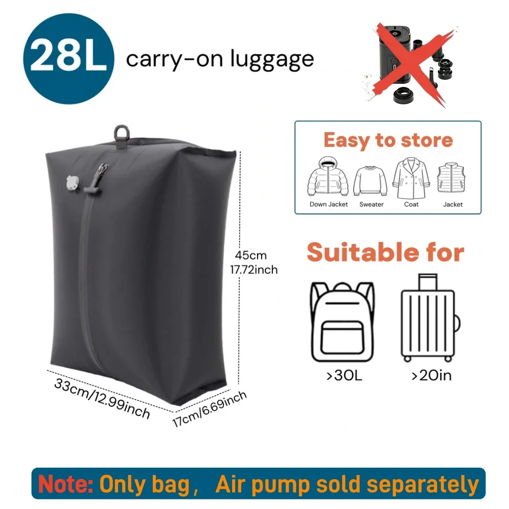 lot de sacs de compression sous vide tpu (9l-41l), etanches ip67, materiau tpu de qualite alimentaire + tissu non tisse, reutilisables 50+ fois, gain de place pour voyage et maison, pompe vendue separement
