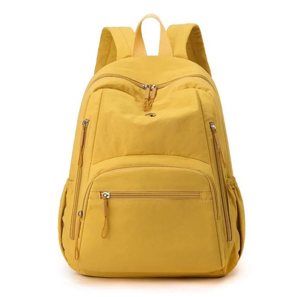 sac à dos décontracté en nylon grande capacité, léger et durable, pour l'école, les voyages, couleur unie, imperméable, pour ordinateur portable, idéal pour la gym