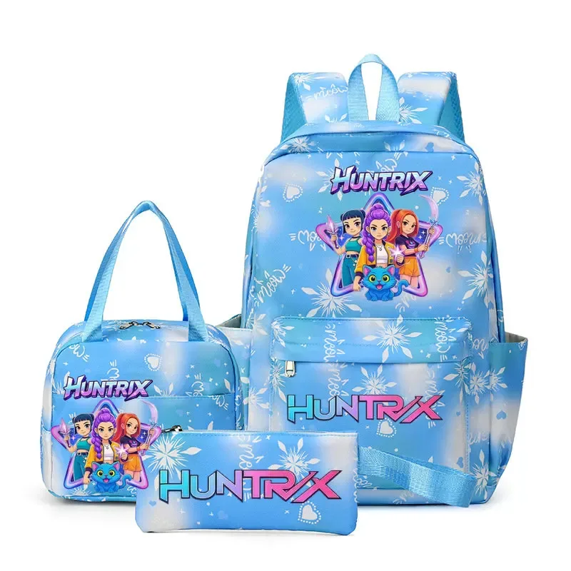ensemble de 3 sacs à dos kpop demon hunters, sac d'école, sac à déjeuner, trousse à crayons, cadeau de rentrée scolaire pour fille, mochila de loisirs, sacs de voyage pour adolescents