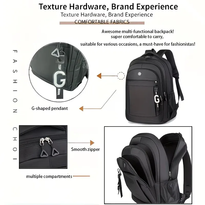 sac à dos antivol pour ordinateur portable, idéal pour un usage quotidien, design spacieux multi-poches, sac à dos imperméable adapté aux hommes d'affaires et aux étudiants
