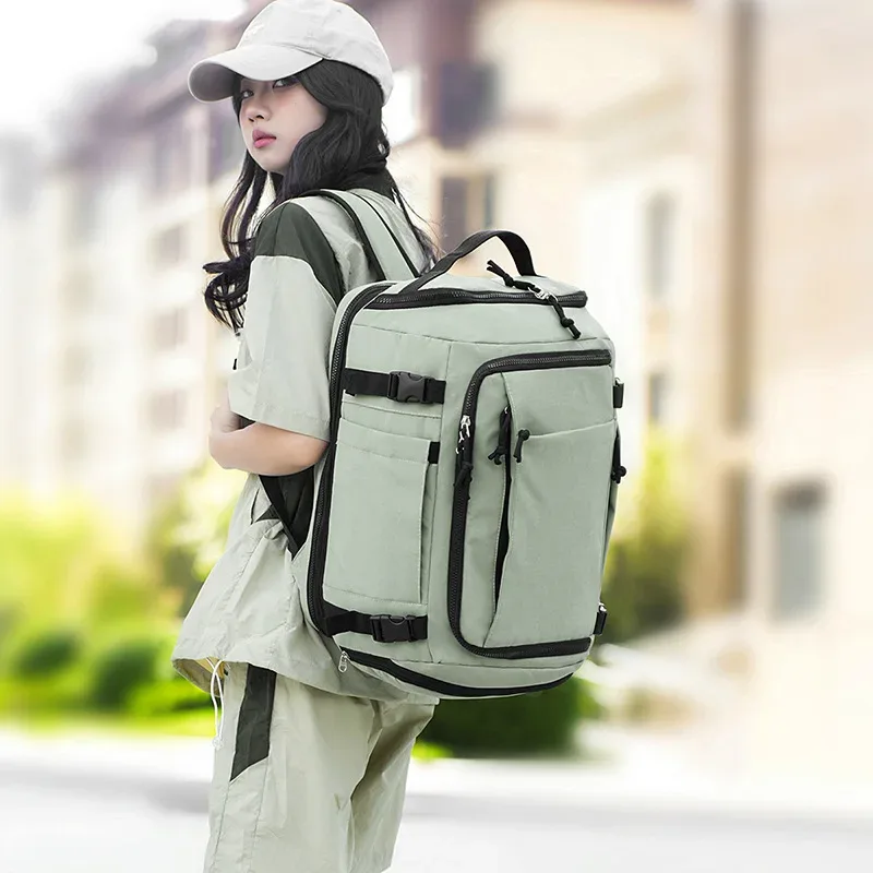 sac de sport grande capacité avec compartiment à chaussures indépendant, sac à dos de voyage pour affaires en tissu oxford, unisexe