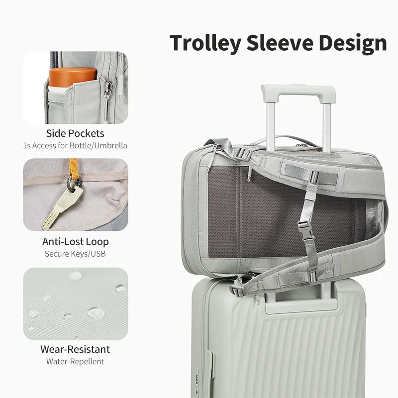 sac à dos extensible de grande capacité en tissu imperméable oiwas avec couche de protection réfléchissante pour ordinateur portable