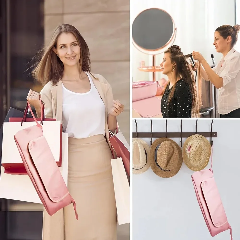 sac de voyage pour outils capillaires et tapis résistant à la chaleur, organisateur 2 en 1, étui de voyage pour fer à friser, lisseur, sèche-cheveux 