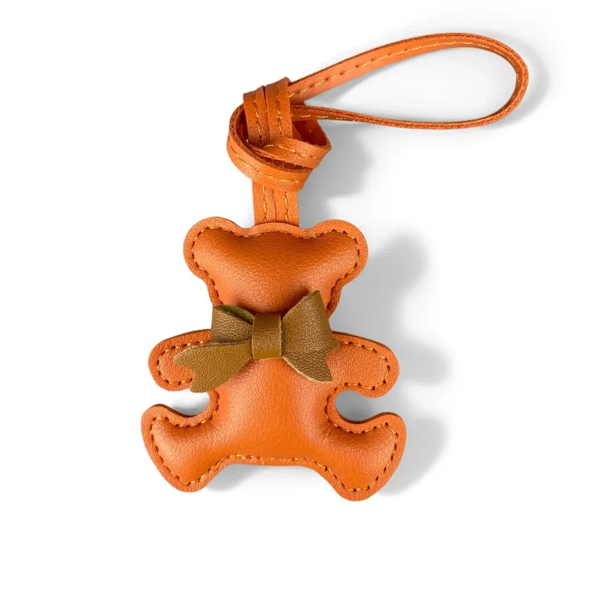 mignon porte-clés pendentif ours en cuir pu, pose câlin avec petit nœud, pour sacs à main et sacs à dos, cadeau pour femme
