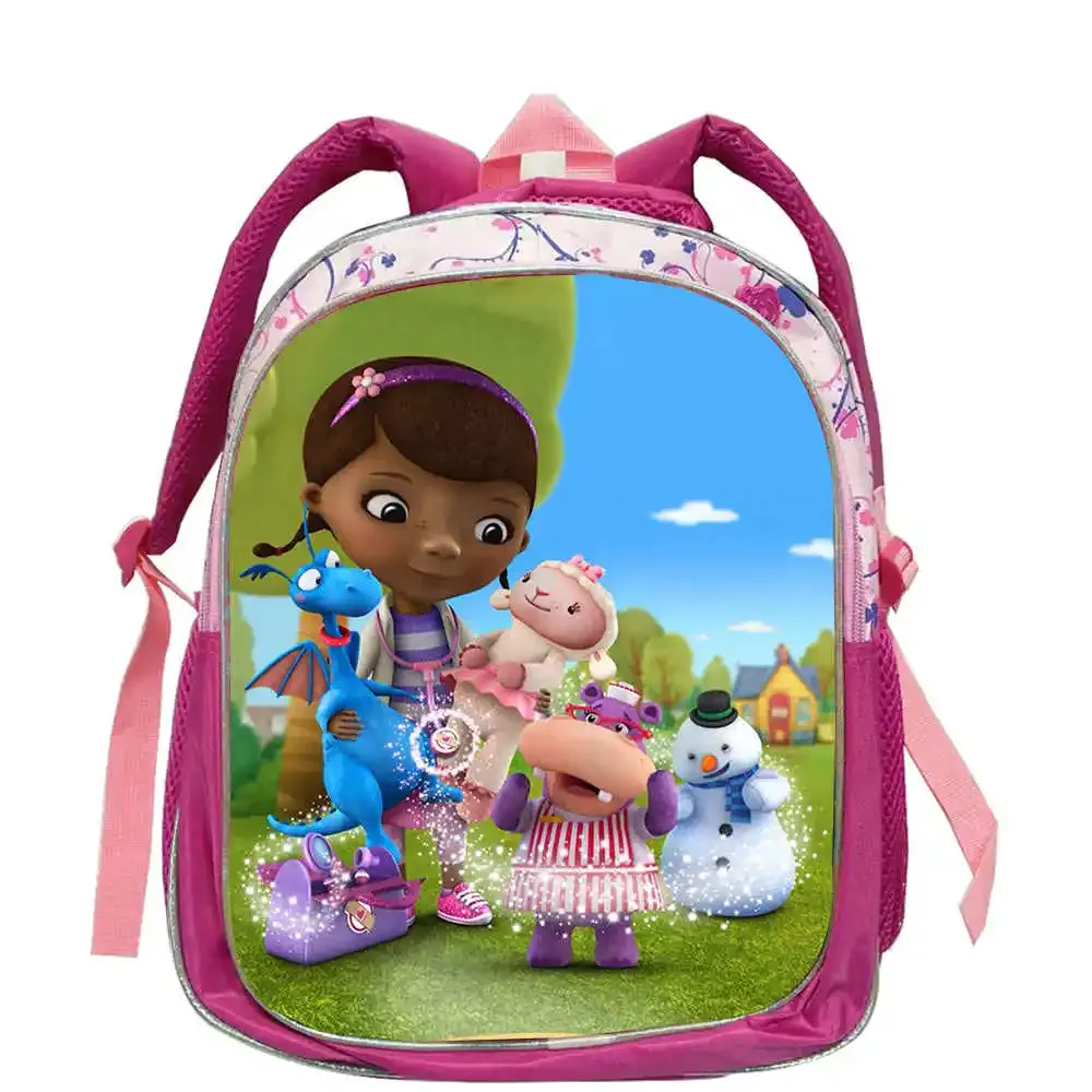 sac à dos d'école doc mcstuffins pour garçons et filles, 12 pouces, sac à dos pour élèves de maternelle, sac à dos à la mode pour étudiants, mochila