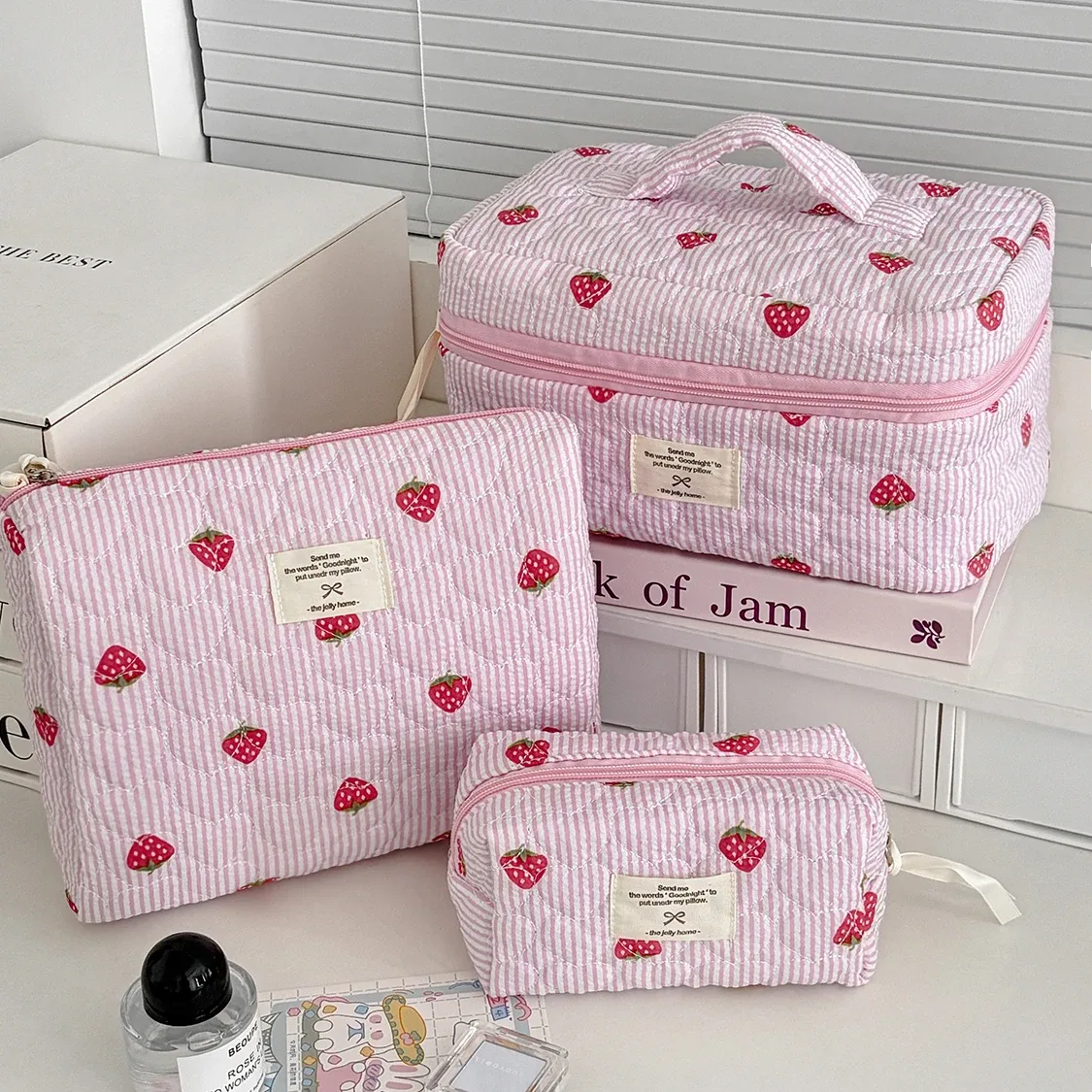 Sac à main Vintage imprimé feuilles pour femmes, grande capacité, pochette de rangement de maquillage, cosmétiques et de toilette, organisateur de voyage, pochette matelassée