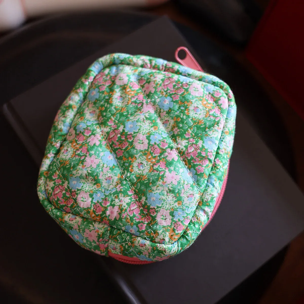 petit sac de maquillage à fleurs, sac de rangement portable de style frais, sac de teinture pour plantes et fleurs, étui pour serviettes hygiéniques pour jeunes filles et étudiantes