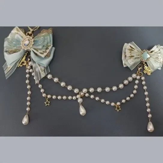 accessoires de chaîne de sac ita pour femmes, chaîne de sac à dos d'école et perle de nœud papillon, ornements de nœud de rubans lolita,
