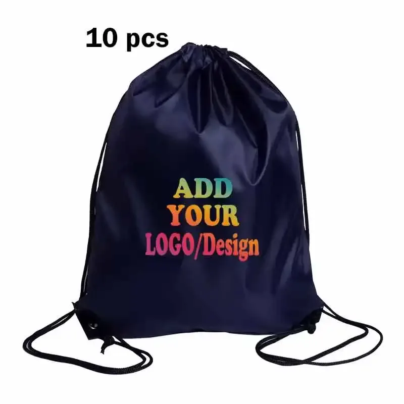 10 sacs à dos personnalisés avec cordon de serrage, imperméables, pour la gym, le sport, le football, sacs promotionnels décontractés pour l'extérieur, impression de logo