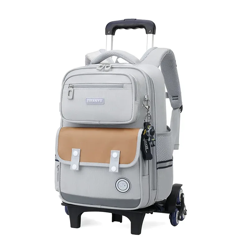 nouveau sac à dos roulant pour garçons sac d'école primaire avec roues mochilas para mujer sac de chariot de voyage 2 et 6 roues sac a dos