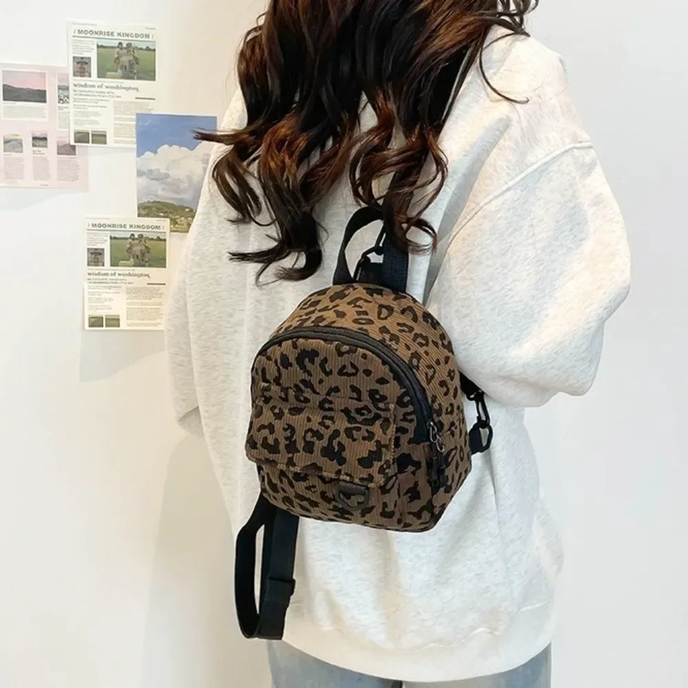 sac à bandoulière décontracté de grande capacité, imprimé léopard, mini sac à dos résistant à l'usure, sac carré léger