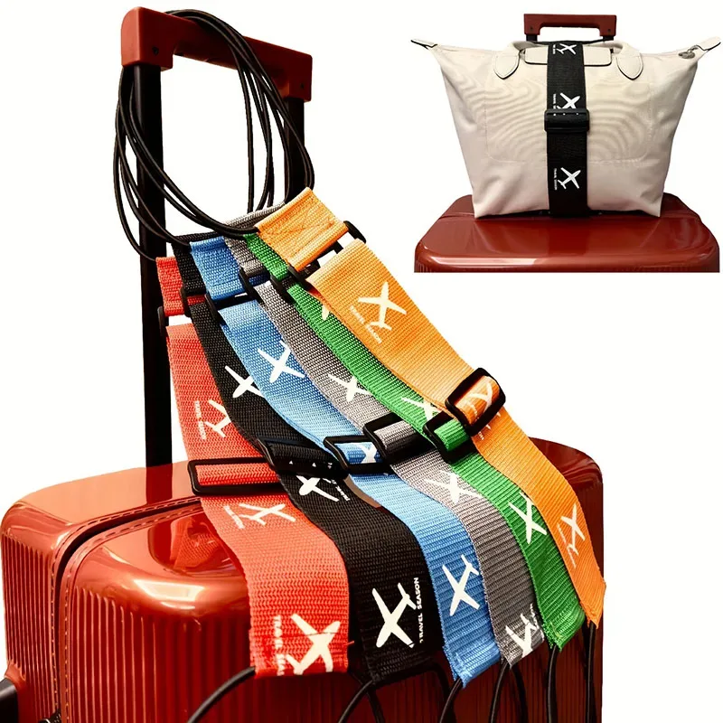 sangle de fixation résistante à l'usure, corde élastique pour bagages, ceinture de fixation imprimée motif avion, ceinture de fixation pour valise