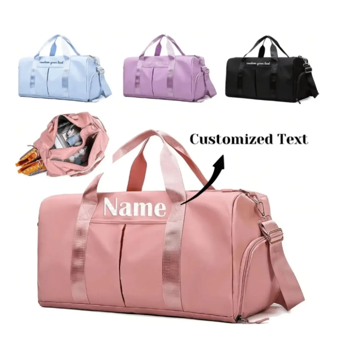 sac de voyage personnalisé avec nom, cadeaux pour la fête des mères, sac de voyage mignon pour elle, sac de week-end personnalisé, sac de voyage, sac de sport avec initiales