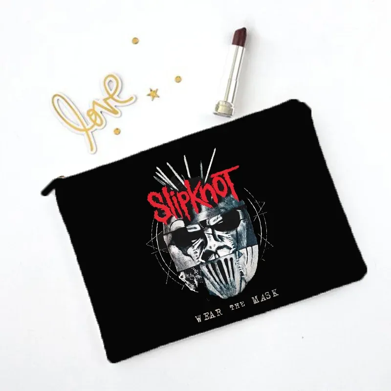 sac à cosmétiques à motif slipknots, trousse de maquillage, organisateur de produits de toilette de voyage, pochette de rangement, sac à crayons, cadeau pour elle