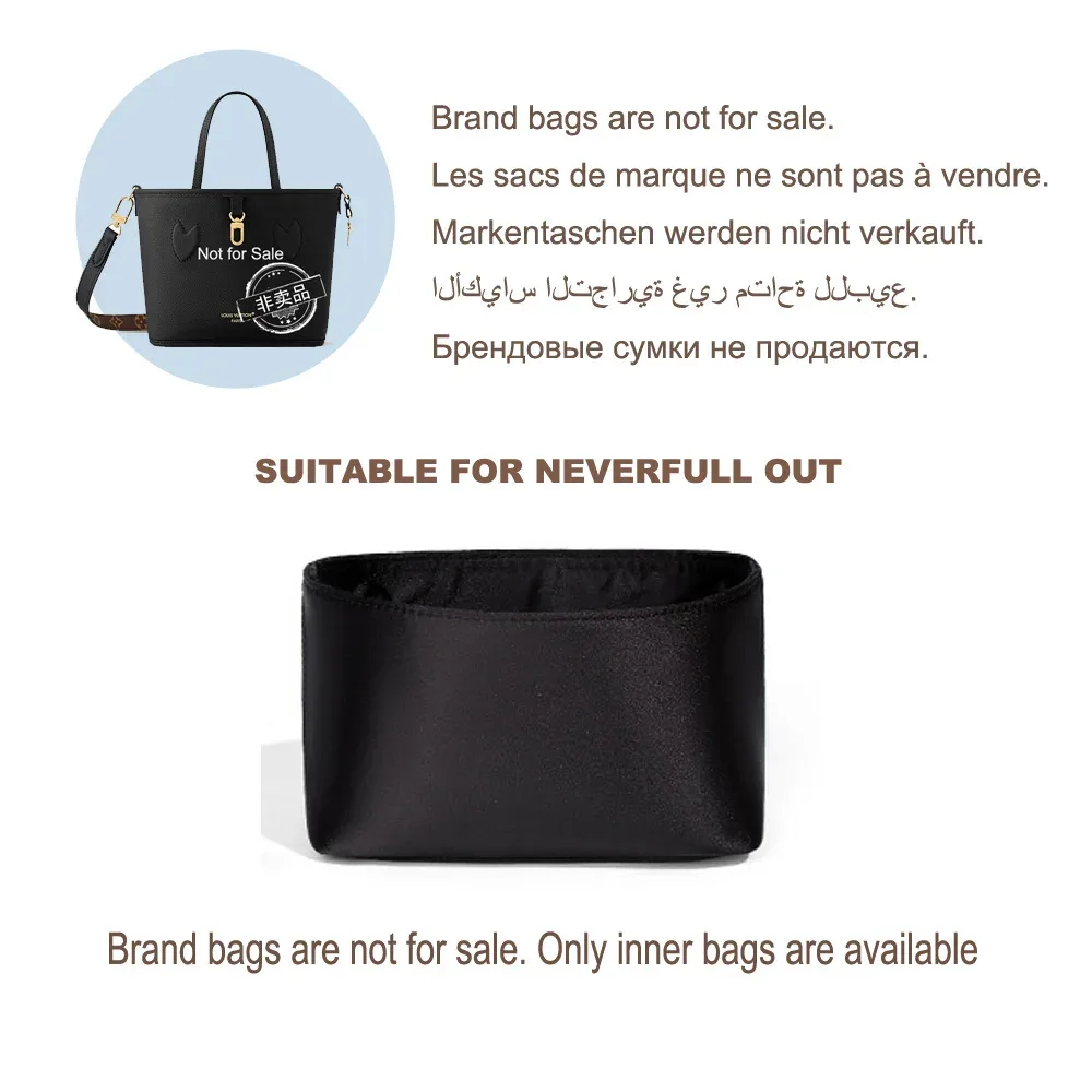 Organisateur de sac pour Neverfull Inside Out, fourre-tout, doublure intérieure, sac en acétate satiné pour ranger les articles, protéger le sac intérieur