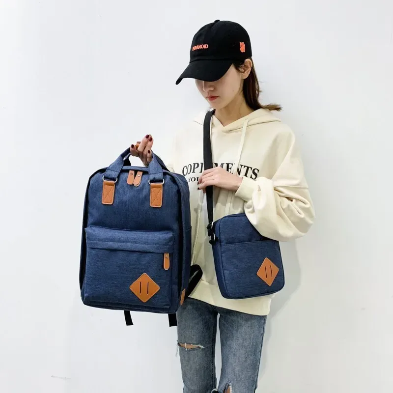sac à dos multifonctionnel de grande capacité pour ordinateur portable, sac à dos usb multi-poches, ensemble de trois pièces, sacs à double épaule simples et décontractés