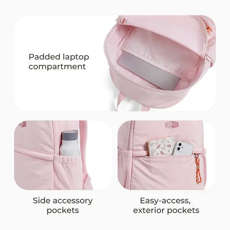 bagsmart 14 pouces sac à dos pour ordinateur portable pour femmes multifonction banlieue collège bookbag avec organisateur pour le travail école voyage