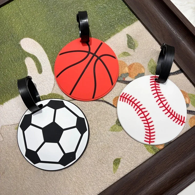 1/2 étiquettes de bagage en silicone souple anti-perte pour le sport (basketball, football, baseball) – idéale