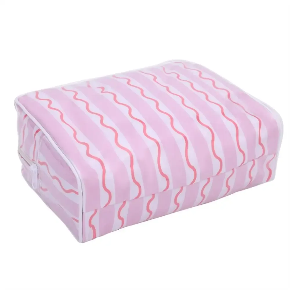sac à cosmétiques en polyester pvc, double couche, imperméable, organiseur de maquillage portable, sac de rangement pour cosmétiques imprimé en couleur, voyage en plein air