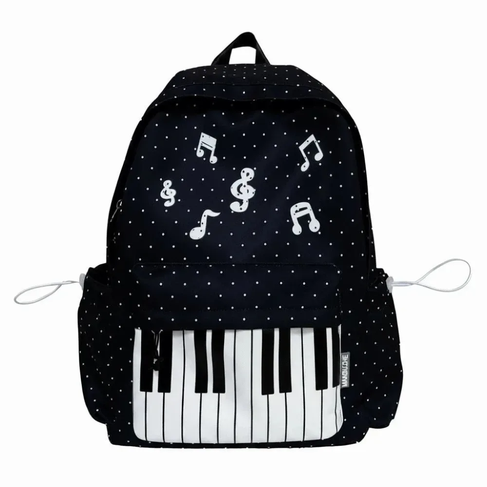 sac à dos pour piano en nylon, design léger, multi-poches, sac à dos pour clavier, résistant à l'usure, couleur contrastée, sac pour notes de musique, pour adolescentes