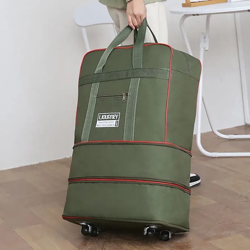 sac de voyage pliable, compartiment à bagages, boîte de rangement à roulettes pivotantes, sac à bagages télescopique grande capacité, sac de nuit