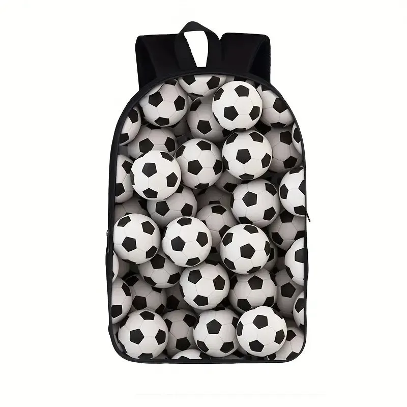 sac à dos de football imprimé en 3d pour étudiants, sac à dos d'école primaire, sac à dos en nylon imperméable et résistant à l'usure