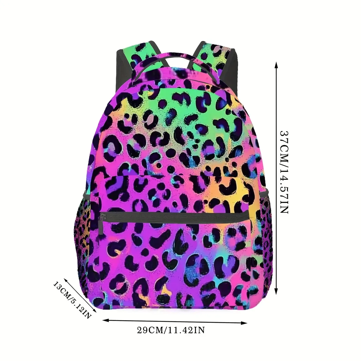sac à dos imprimé léopard vibrant, léger et pliable, pour ordinateur portable, avec sangle réglable, 11.42x14.57 pouces, voyage durable, 1 pièce