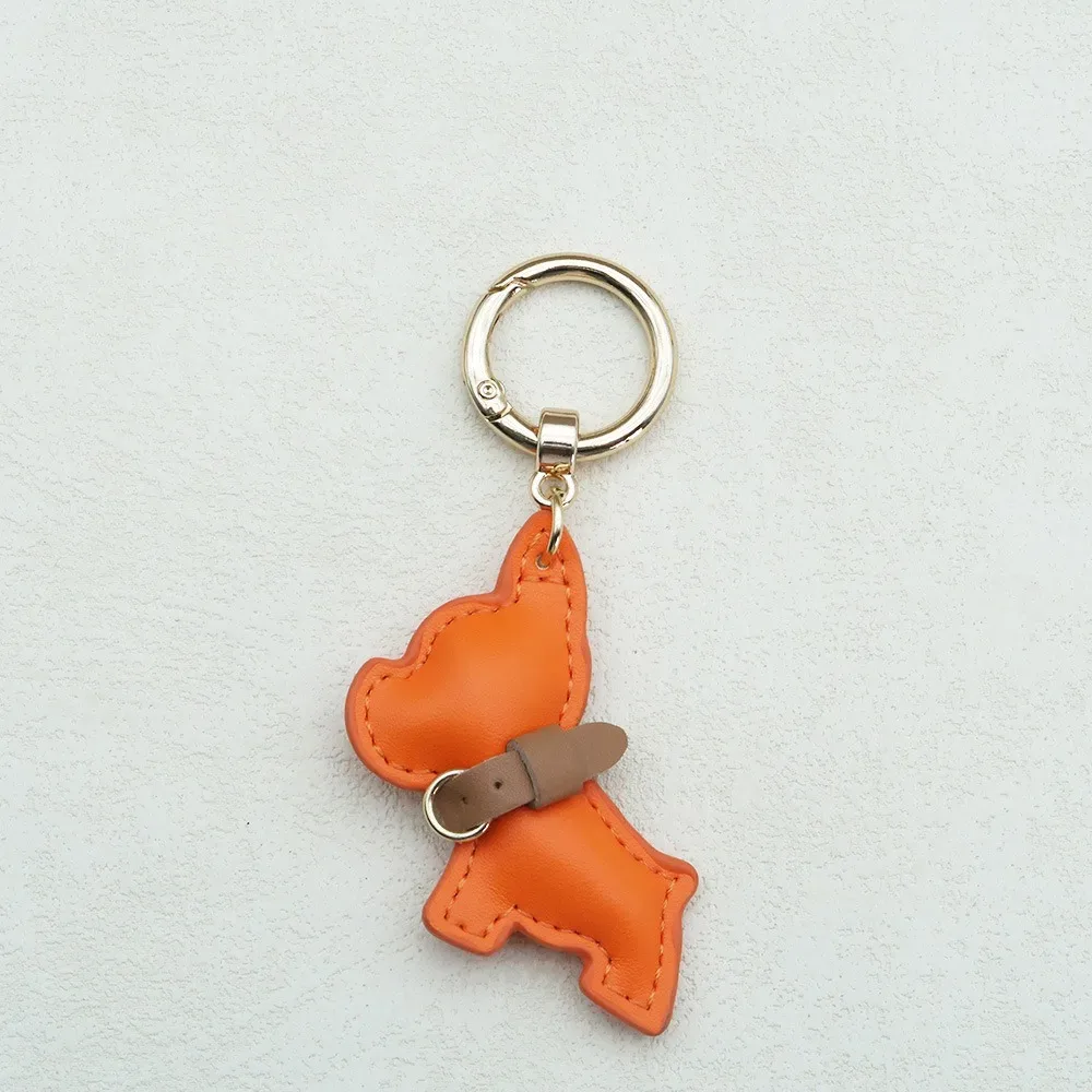 mignon bouledogue français porte-clés mignon chiot dessin animé en cuir pu chien cintre animal chien mode bouledogue sac pendentif sac à dos décoration