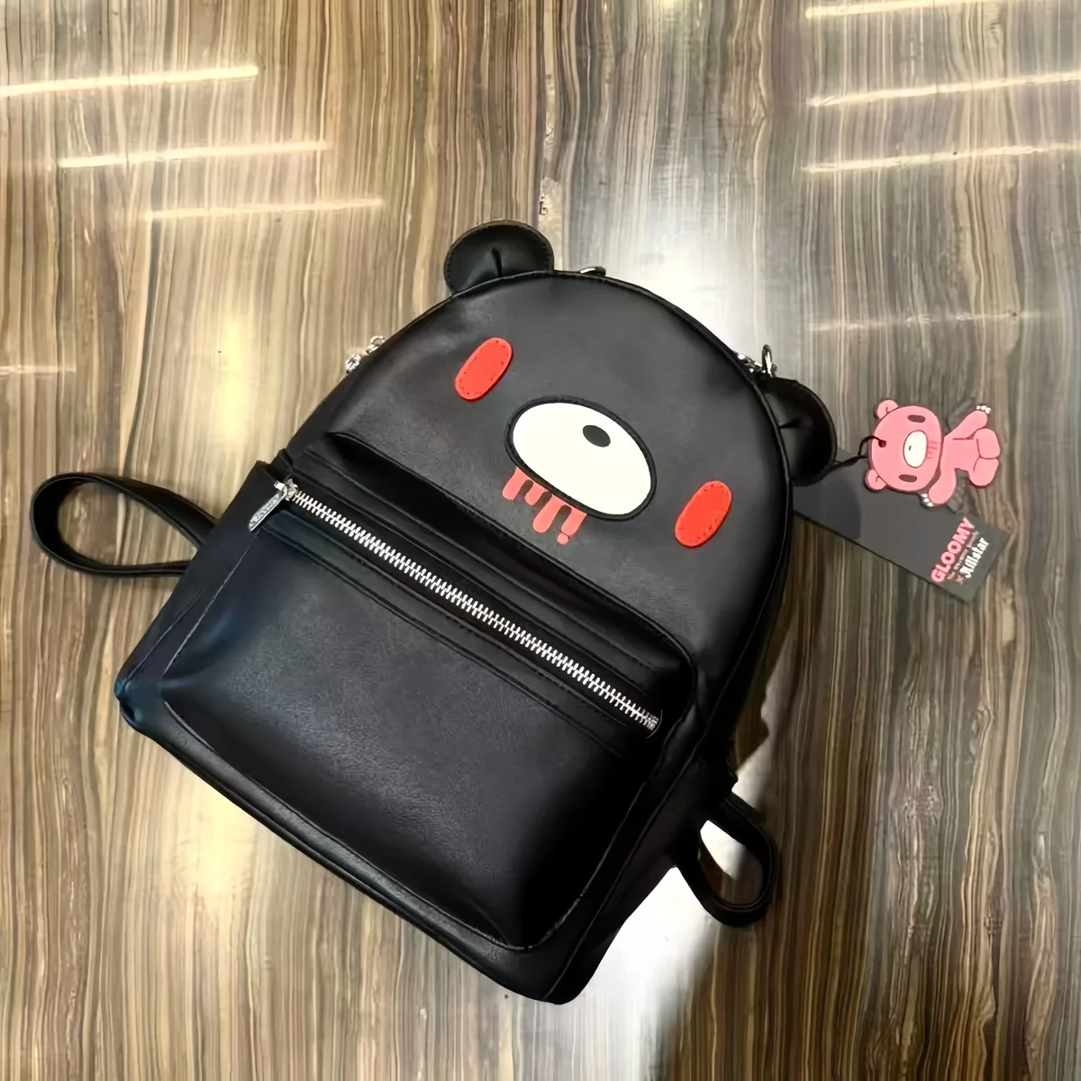 Sac à dos en cuir PU noir Y2K, style ours, Kawaii, effrayant, mignon, gothique, punk, sac de poupée, streetwear Harajuku, emo, grunge, pour filles et femmes, sac à bandoulière