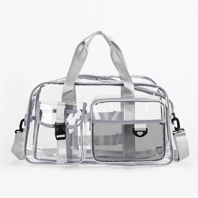 nouveau polyvalent couleur unie fermeture éclair pvc doux transparent sacs de voyage 2026 offre spéciale simple grande capacité sac à bandoulière décontracté