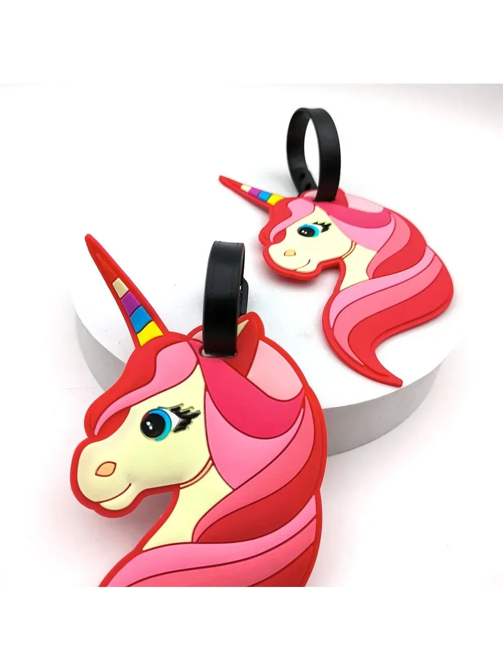 1 pièces mignon licorne cintre d'embarquement étiquette de bagage station aéroport vérifier dans la boîte de chariot articles prévention de perte étiquette d'identification