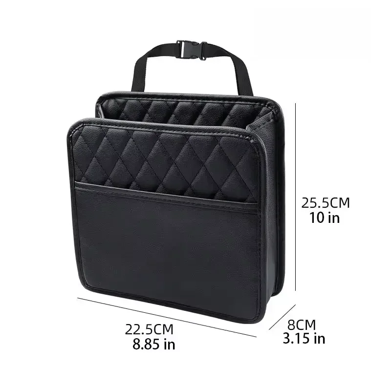 organisateur universel pour dossier de siège de voiture, en cuir imperméable, multifonctionnel, sac de rangement suspendu pliable avec grand bac à déchets